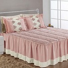 Kit Cobre Leito Colcha Magda Queen 5 Peças Micropercal 200 Fi