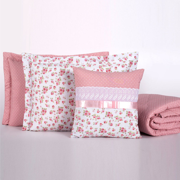 Kit Cobre Leito Colcha Mariele Solteiro Infantil Poá 180 Fios