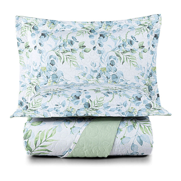 Kit Cobre Leito Colcha Maris Casal Padrão Estampado Dupla Fac