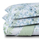 Kit Cobre Leito Colcha Maris Casal Padrão Estampado Dupla Fac