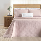 Kit Cobre Leito Colcha Marley Casal Dupla Face - Rosa - 100%