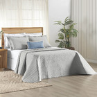 Kit Cobre Leito Colcha Marley Queen Dupla Face - Cinza - 100%