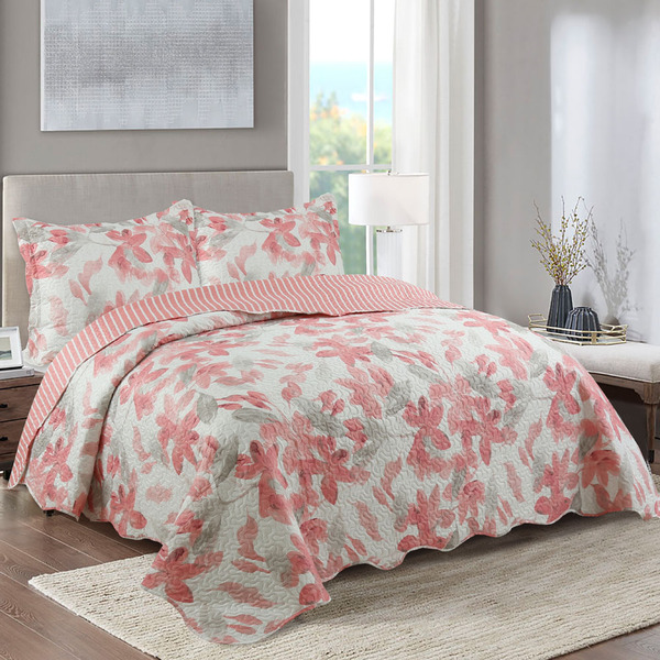 Kit Cobre Leito Colcha Mix Casal Padrão Estampado Dupla Face