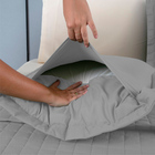 Kit Cobre Leito Colcha Monaco Queen Dupla Face 3 Peças - Cinz