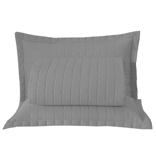 Kit Cobre Leito Colcha Monaco Queen Dupla Face 3 Peças - Cinz