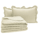 Kit Cobre Leito Colcha Perone King Dupla Face Toque De Pluma