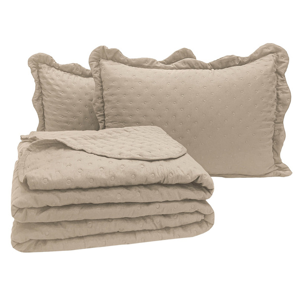 Kit Cobre Leito Colcha Perone King Dupla Face Toque De Pluma