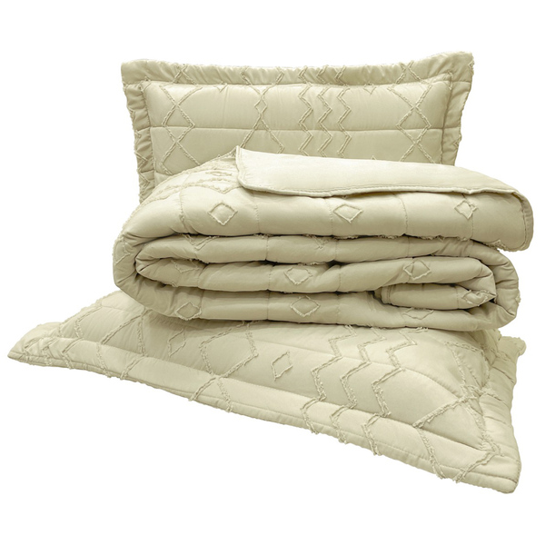 Kit Cobre Leito Colcha Prestige Queen Texturado Dupla Face Mi