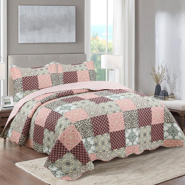 Kit Cobre Leito Colcha Queen Boutik Dupla Face - Gabriela