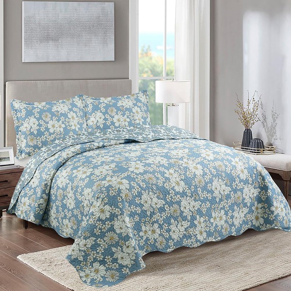 Kit Cobre Leito Colcha Queen Boutik Dupla Face - Luana - 100%