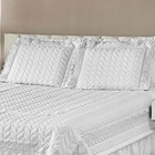 Kit Cobre Leito Colcha Romance King 5 Peças Micropercal 200 F