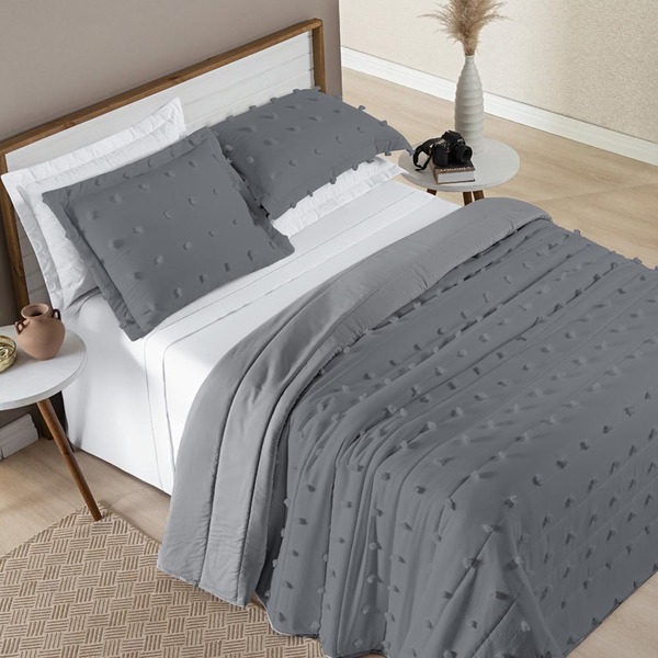 Kit Cobre Leito Colcha Sofist Padrão 3 Peças Micropercal 300