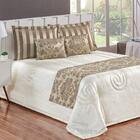 Kit Cobre Leito Com Xale E Almofadas King10 Peças Cáqui