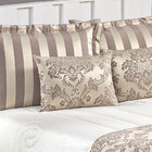 Kit Cobre Leito Com Xale E Almofadas King10 Peças Cáqui