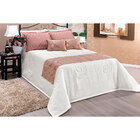 Kit Cobre Leito Com Xale E Almofadas Queen10 Peças Rose