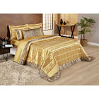 Kit Cobre Leito De Cetim Charmousse Safari King Dourado + Jog