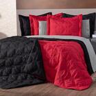 Kit Cobre Leito Diamante Casal King 3 Peças Dupla Face Preto