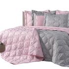 Kit Cobre Leito Diamante Casal King 3 Peças Dupla Face Rose