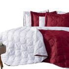 Kit Cobre Leito Diamante Casal King 3 Peças Dupla Face Vinho