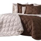 Kit Cobre Leito Diamante King 3 Peças Dupla Face Tabaco