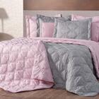 Kit Cobre Leito Diamante Queen 3 Peças Dupla Face Rose