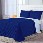 Kit Cobre Leito Dual Color Azul/cinza Queen 03 Peças - Dupla