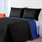 Kit Cobre Leito Dual Color Preto/azul Marinho Casal Padrão 03