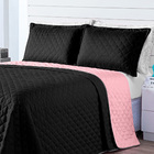 Kit Cobre Leito Dual Color Preto/rosê Casal Padrão 03 Peças -