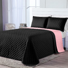 Kit Cobre Leito Dual Color Preto/rosê Casal Padrão 03 Peças -
