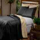 Kit Cobre Leito Dupla Face Floral Casal 03 Peças - Preto