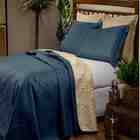 Kit Cobre Leito Dupla Face Floral Queen 03 Peças - Azul Marin