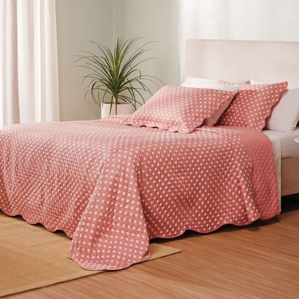 Kit Cobre Leito Dupla Face Poá Queen Lepper Laranja Un