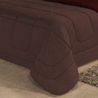 Kit Cobre Leito Dupla Face Solteiro 4pçs Tabaco E Vermelho Co