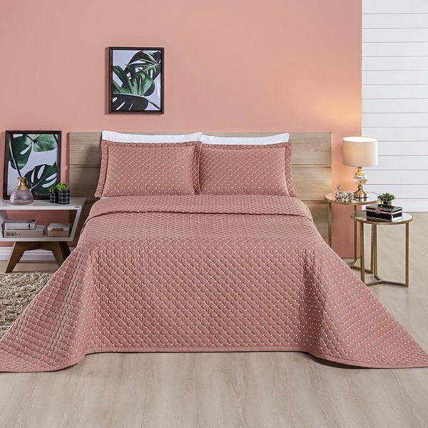 Kit Cobre Leito Espanha Casal Padrão 03 Peças Micropercal 200