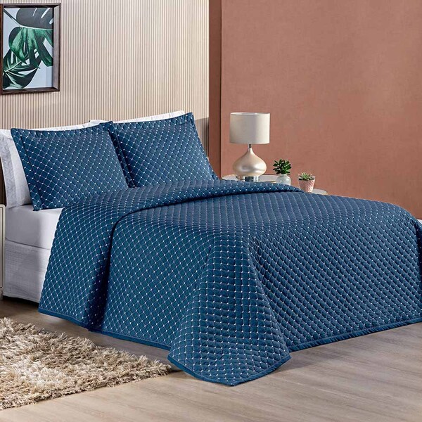 Kit Cobre Leito Espanha Casal Queen 03 Peças Micropercal 200