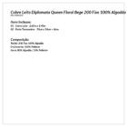 Kit Cobre Leito Estampado Queen Floral Bege 200 Fios 100% Alg