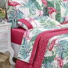 Kit Cobre Leito Flamingo + Jogo De Cama Tamanho Solteiro 200