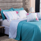 Kit Cobre Leito Floral Tiffany Listrado Dupla Face C/ Almofad