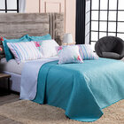 Kit Cobre Leito Floral Tiffany Listrado Dupla Face C/ Almofad