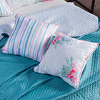 Kit Cobre Leito Floral Tiffany Listrado Dupla Face C/ Almofad