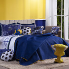 Kit Cobre Leito Futebol Game Dupla Face C/ Almofadas Casal Pa