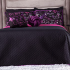 Kit Cobre Leito Game Win Preto/pink Dupla Face C/ Almofadas C