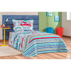 Kit Cobre Leito Infantil Menino Avião Estampado Dupla Face Te