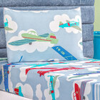 Kit Cobre Leito Infantil Menino Avião Estampado Dupla Face Te