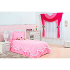 Kit Cobre Leito Infantil Rosa Menina Com Almofada Decorativa