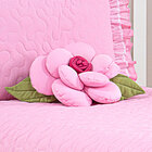 Kit Cobre Leito Infantil Rosa Menina Com Almofada Decorativa