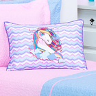 Kit Cobre Leito Infantil Unicórnio Rosa Matelado Com Almofada