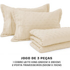 Kit Cobre Leito King 3 Peças Com Bordado Inglês Micro Percal