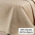 Kit Cobre Leito King 400 Fios Egípcio 100% Algodão Cáqui + Jo