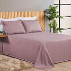 Kit Cobre Leito King Antique Tecido Piquet Liso 3 Peças - Rosê